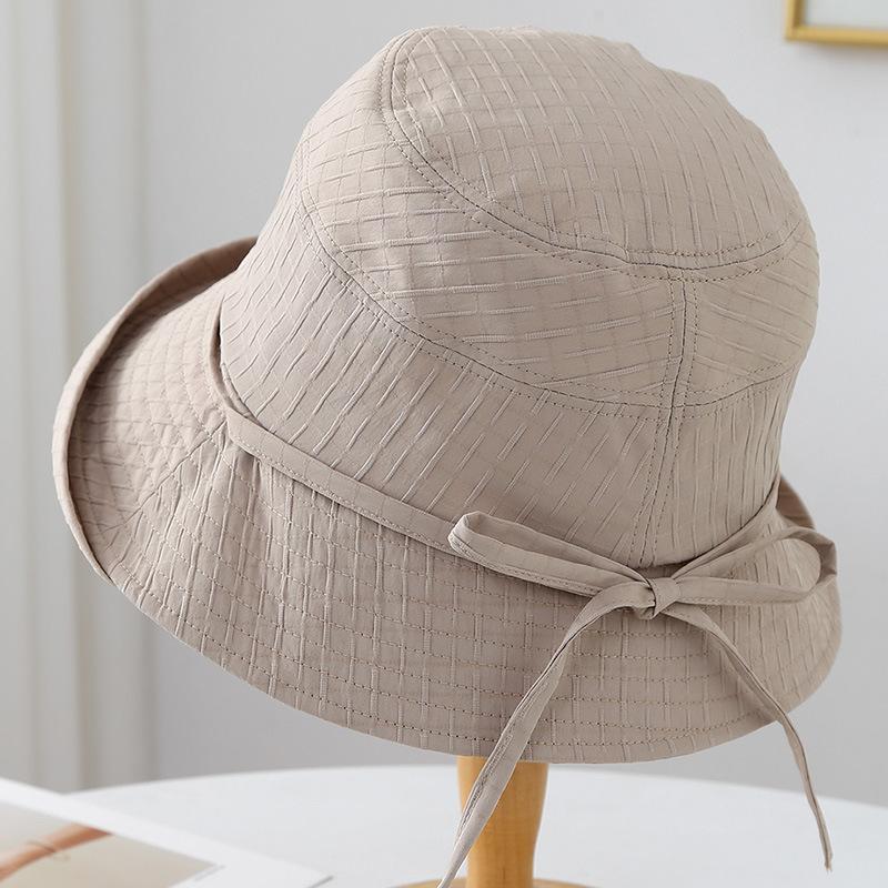 Korean Niche Pleated Fisherman's Hat Children's Summer Sunshade Sunscreen Sun Hat Advanced Sense Plain Face Washbasin Hat