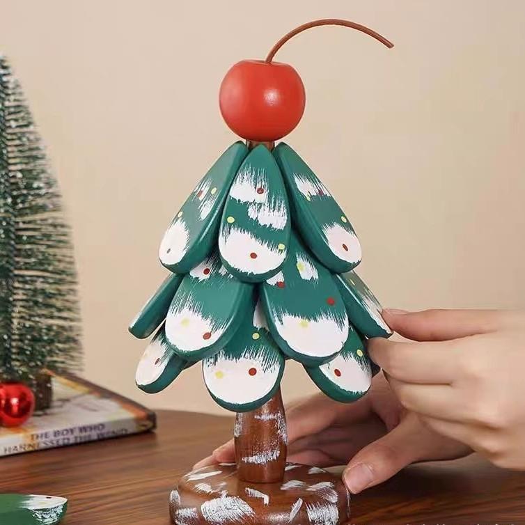 

Christmas Tree Insulation Mat, A Tree Coaster, Creative Solid Wood Dining Table Decoration, High-end and Heat-resistant Placemat 3 pieces with base