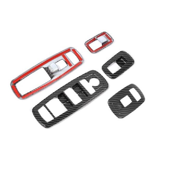 For 2016- Dodge Charger Carbon Fiber Look Side Window Switch Lift Cover Trim