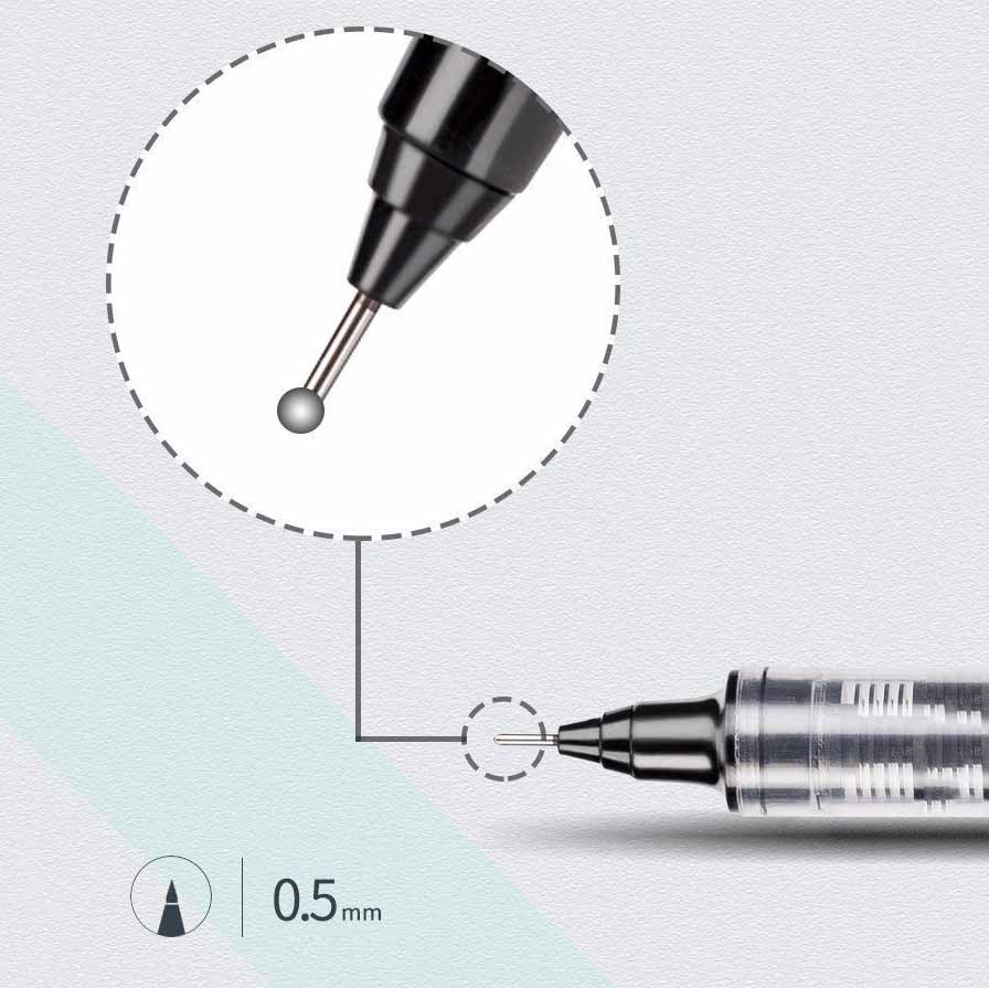 0.5mm Quick-Drying Large Capacity Smooth Rollerball Pens Gel Ink Pen Needle Point Fine Line Writing School & Office Supplies