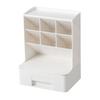 Caixa de Armazenamento de Mesa com Múltiplos Compartimentos Porta-Lápis e Diversos com Gaveta Plástico Papelaria
