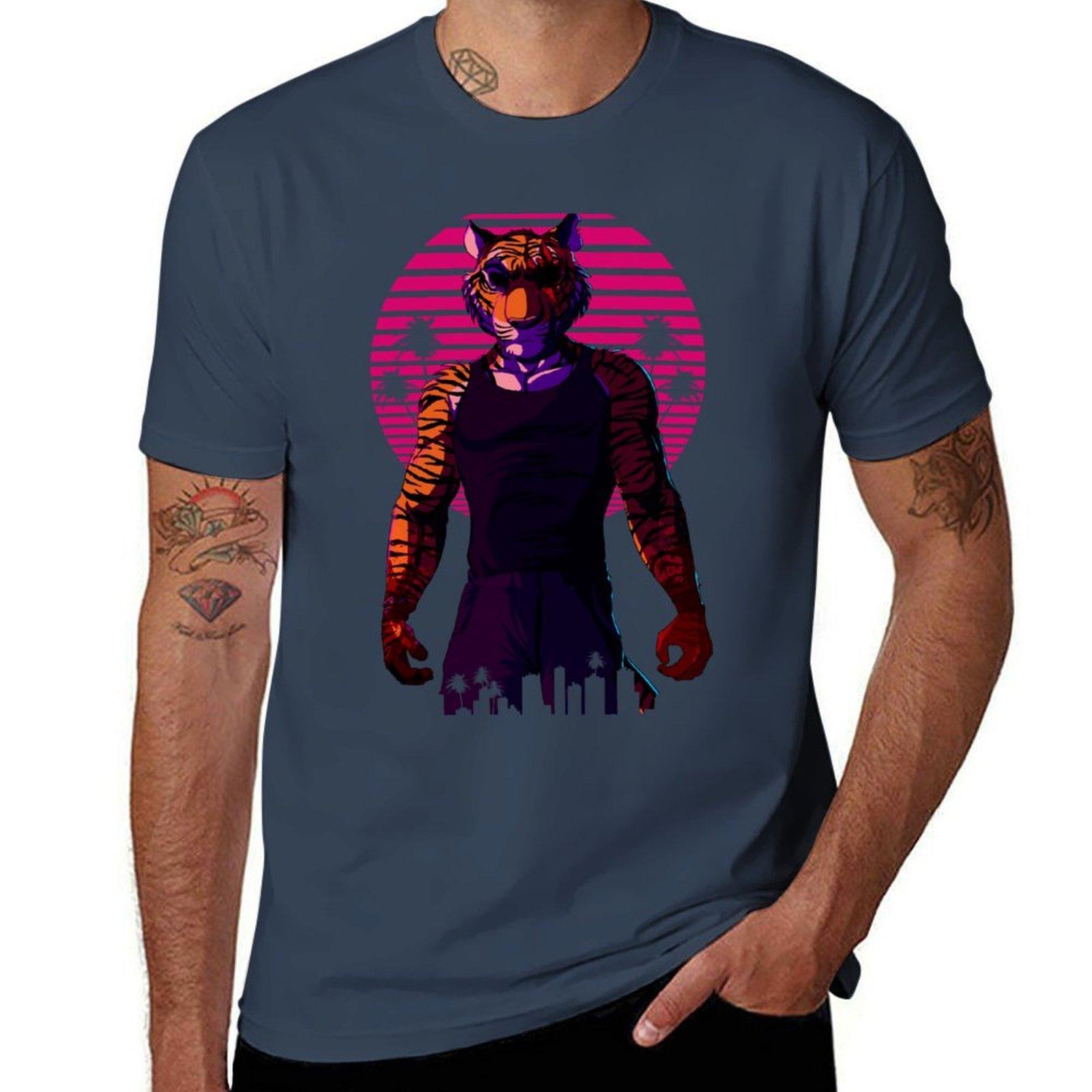 Midnight Animal Tiger Tshirt Outdoor Working Tshirt S