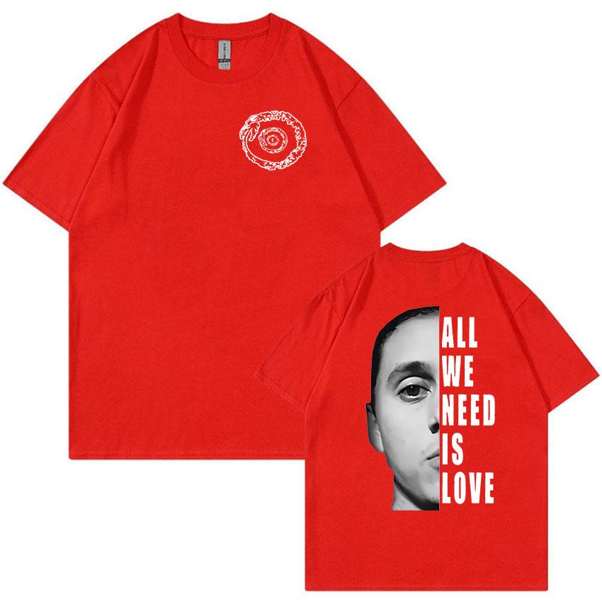 Canserbero All We Need Is Love Graphic T Shirts Men Hip Hop Retro Fashion Tshirt Unisex ONeck Cotton Oversized Tees Streetwear