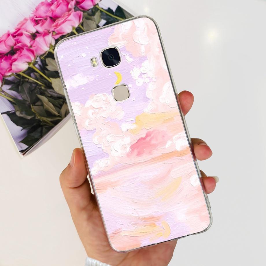 

For Huawei GR5 2016 2017 / Honor 5x 6x Phone Case Women Fashion Clear Soft TPU Silicone Back Cover Butterfly Beauty Flower Capas Huawei GR5 2016