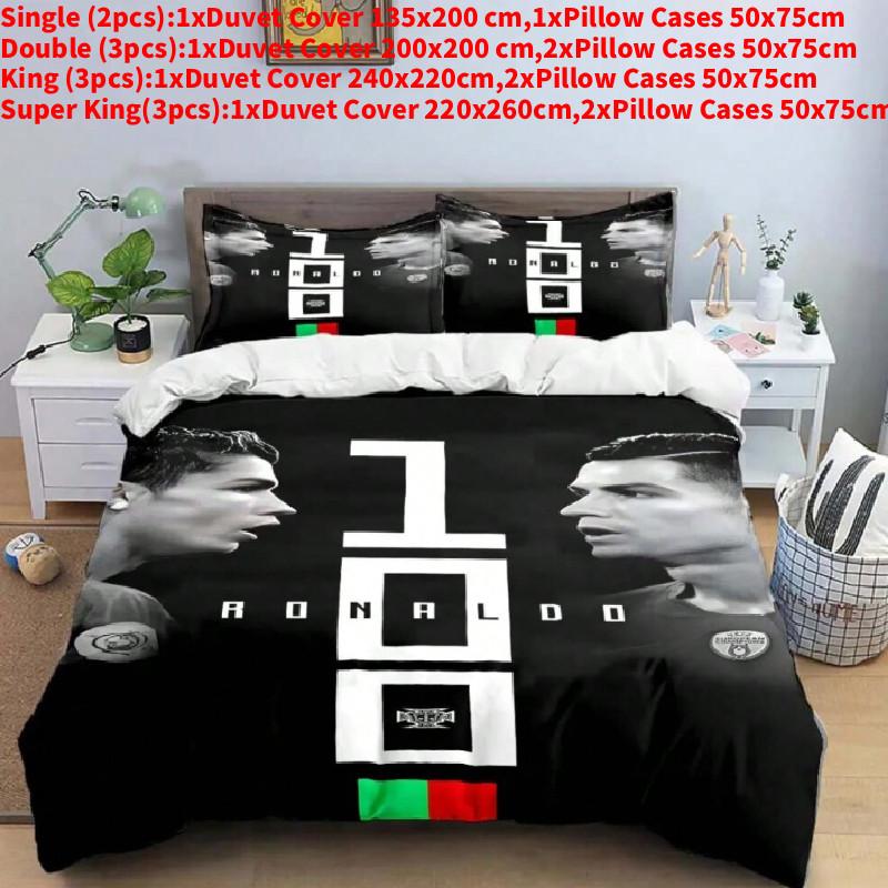 Football Ronaldo Digital 3d Printed Bed Set With Soft Material For Bedroom Use And Gift Idea