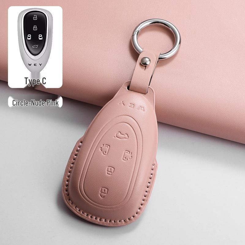Great Wall Wey Blue Mountain 3D PU Leather Key Pouch with Car Remote Key Buckle