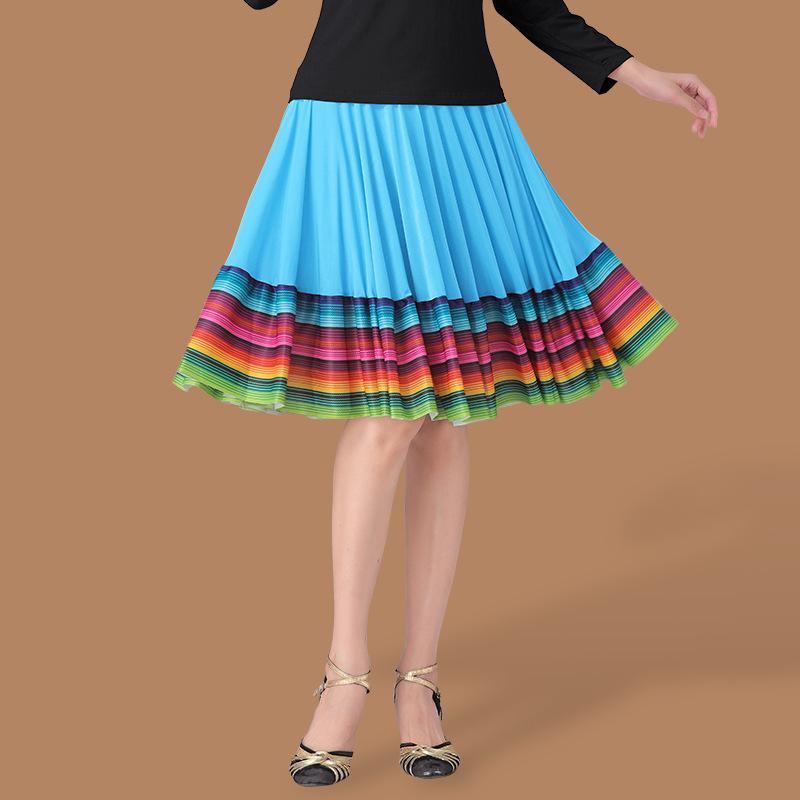 

2025 Женская юбка для бальных танцев - Для среднего и пожилого возраста, юбка для танцев с большим взмахом M