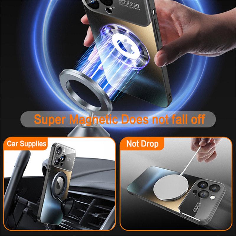 Bumper Matte Magnetic for Magsafe Wireless Charging Case for iPhone 16 15 14 Pro Max 13 12 11 Glass Lens Camera Protection Cover
