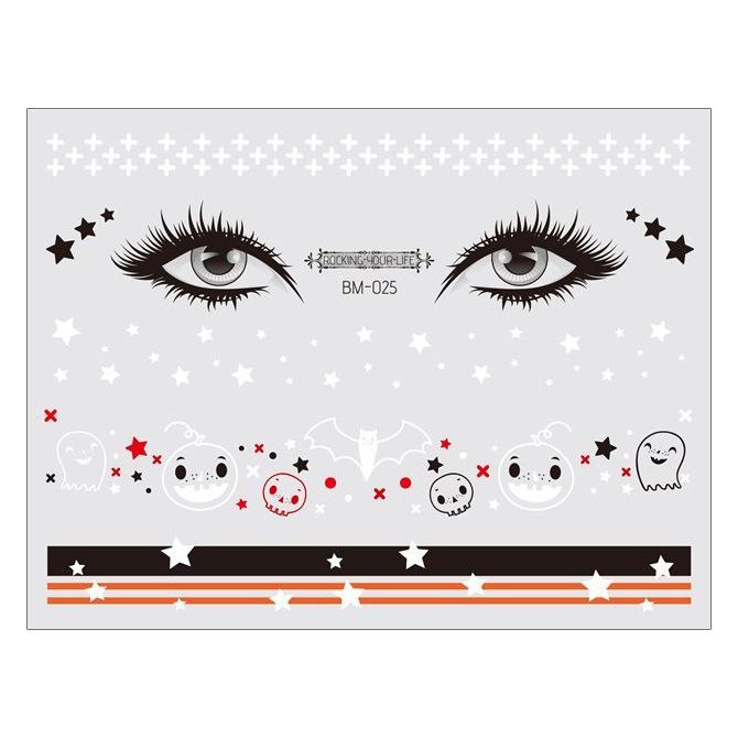 Waterproof Halloween Bat Face Stickers for Kids - Aesthetic Temporary Tattoos