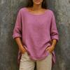 Women's Fashionable Round-neck Long-sleeved Solid-color Pullover Casual Top