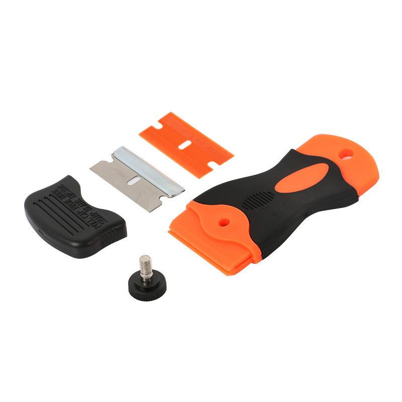 

Non Scratch Auto Glass Cleaning Scraper - for Car Windows Stickers & Oven/Hob, Metal+Plastic Blades помаранчевий