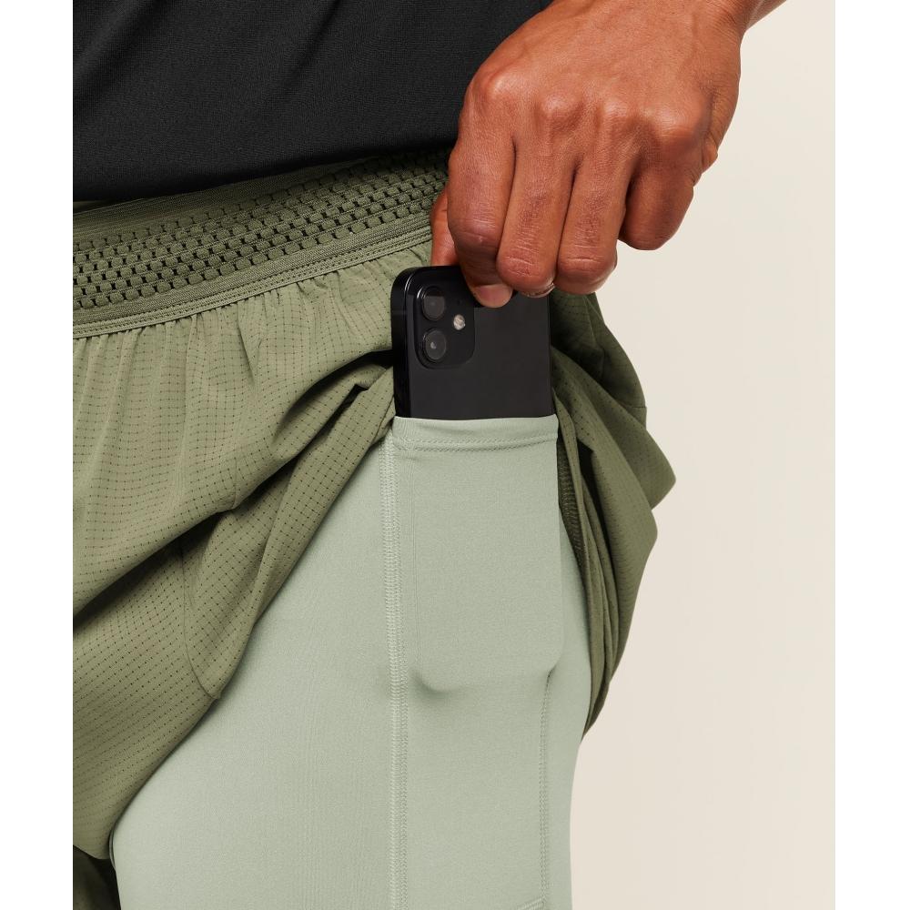 Gymshark Running 4 2in1 Shorts Grounded Green Haze Green A3b9p Eddb