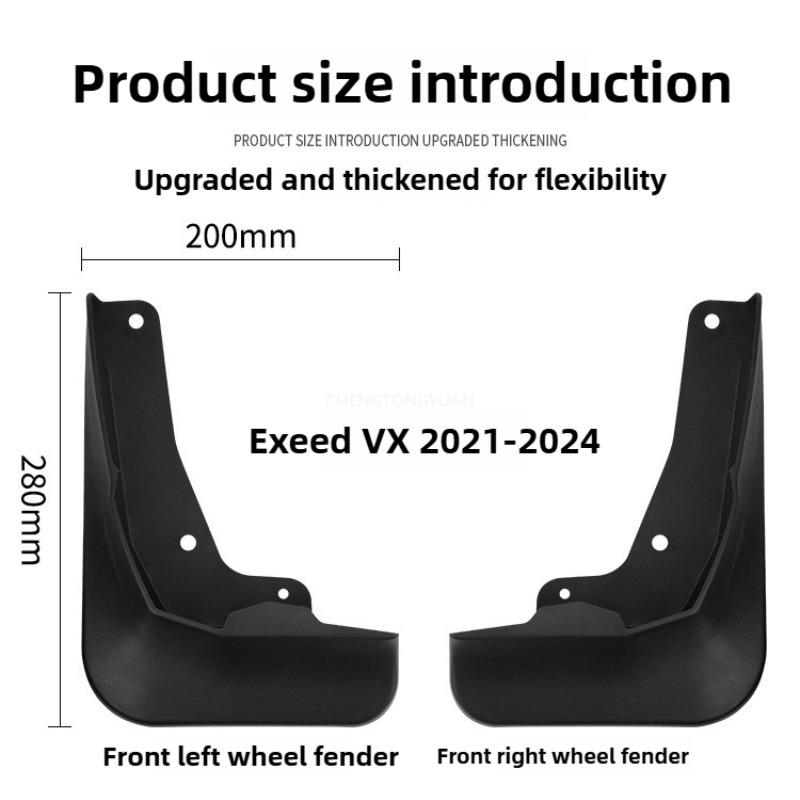 For Exeed VX -2024 Mudguards Splash Guards Front Rear Wheels Fender Car Accessories 4Pcs Auto Parts