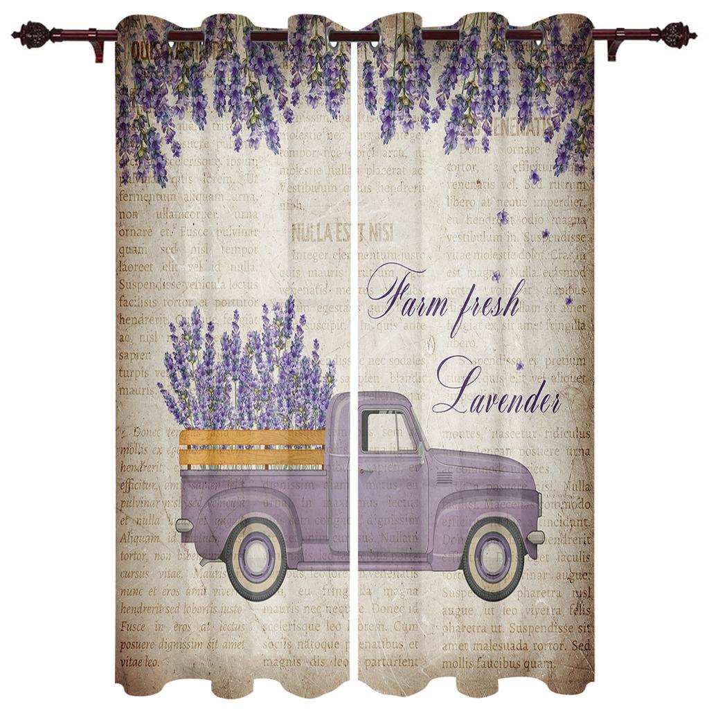 Pastoralen Stil Lavendel Fahrrad Fenster Vorhang Home Decor Vorhänge für Wohnzimmer Schlafzimmer Küche Tür Vorhang