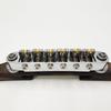 High Performances Fixed Saddles Rosewood Bridge Electric Guitar Bridge Tailpiece with Golden Roller Saddles Easy to Use