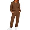 Damen Langarm Rundhals Sweatshirt und Jogginghose 2-teiliges Set
