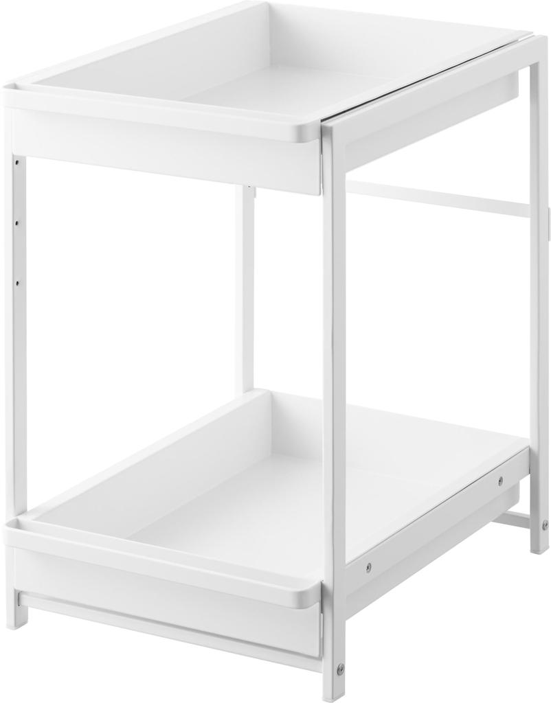 Yamazaki Jitsugyo Under Sink Slide Rack 2 Tiers White X X Tower Storage Rack Under Sink Storage Drawer 1460 W30.4 D42.4 ~ 68.5 H45.3cm
