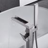TLXT Bathroom Square Waterfall Floor-Standing Bathtub Faucet