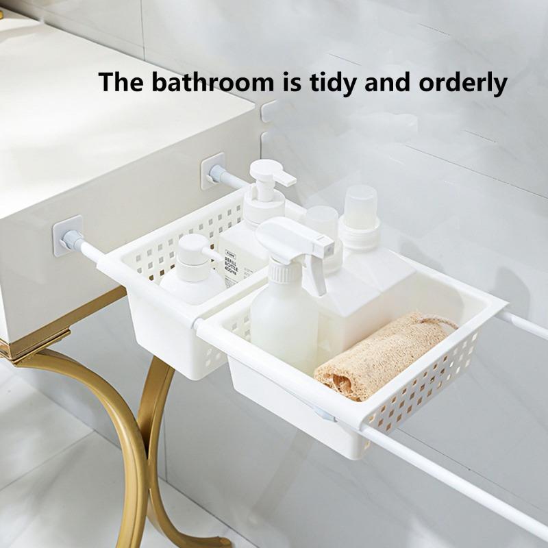 2pcs Strong Curtain Rod Bracket Holders Hooks Self-adhesive Adjustable Curtain Fixing Clip Punch-free Household Pole Support