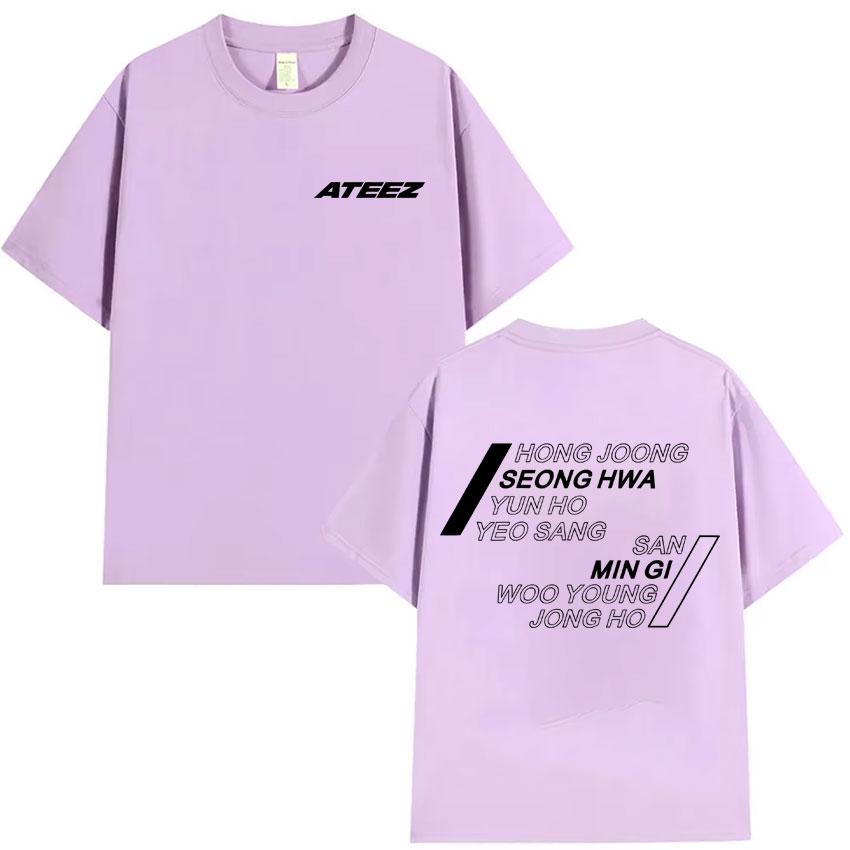 Ateez 2025 World Tour Tshirts Hongjoong Seonghwa Yunho Yeosang San Mingi Wooyoung Jongho Graphic Short Sleeve Tshirt Streetwear