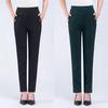 Spring and Autumn High-Waisted Elastic Straight-Leg Pants for Middle-Aged and Elderly Women