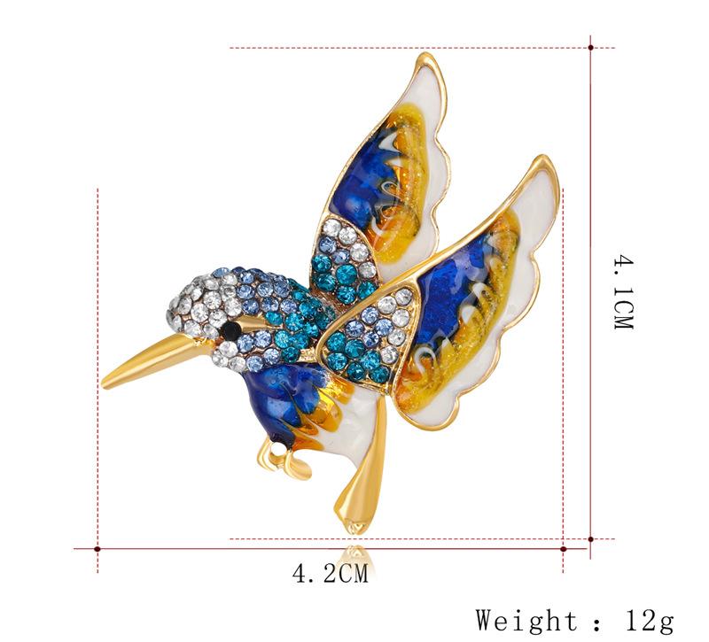 Lovely Flying Hummingbird Brooch Lady Multicolor Sparkling Crystals Animal Breastpin Pin Christmas Gift