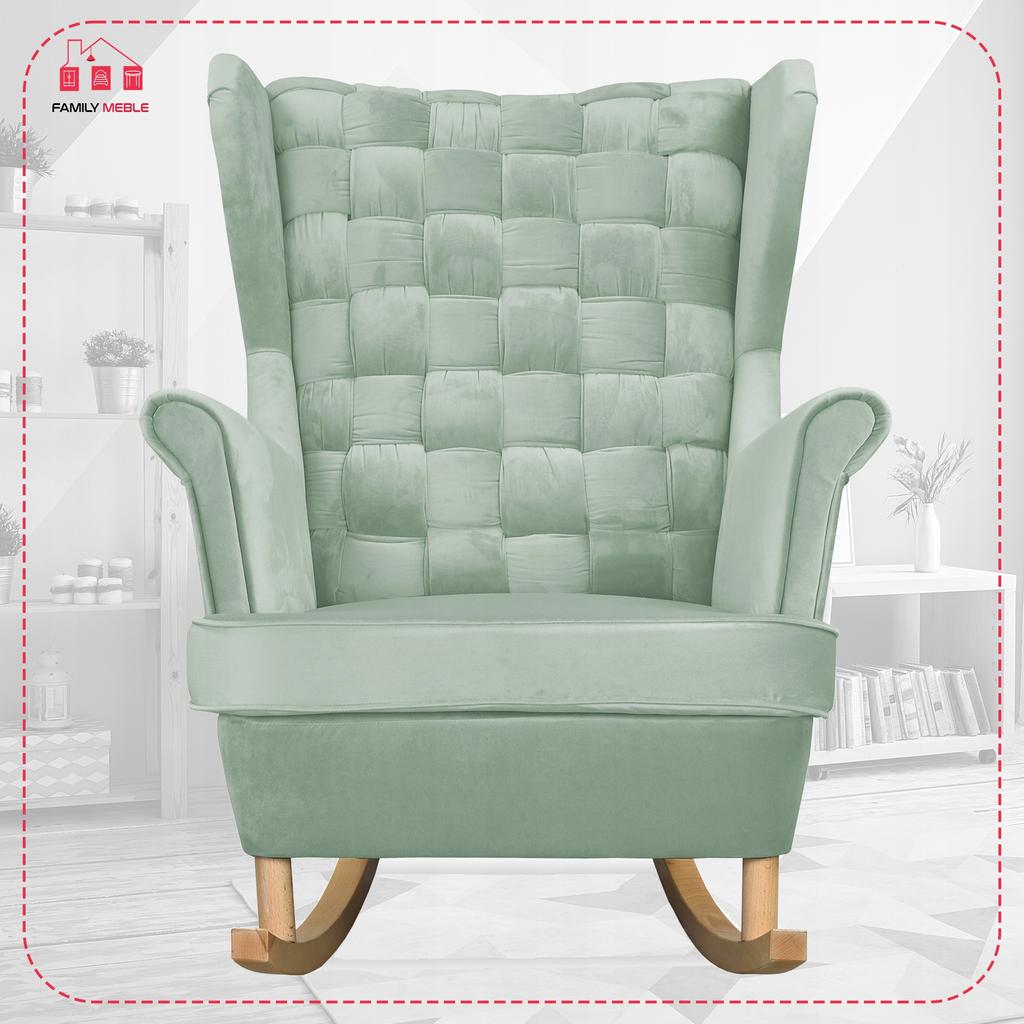Carol Rocking Chair, Scandinavian, Family Meble, Light Mint