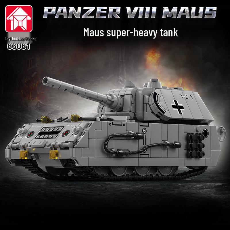 Leyi 66050-72 Leopard 2A7 Main Battle Tank Model - Advanced Military Building Blocks Toy for Boys.