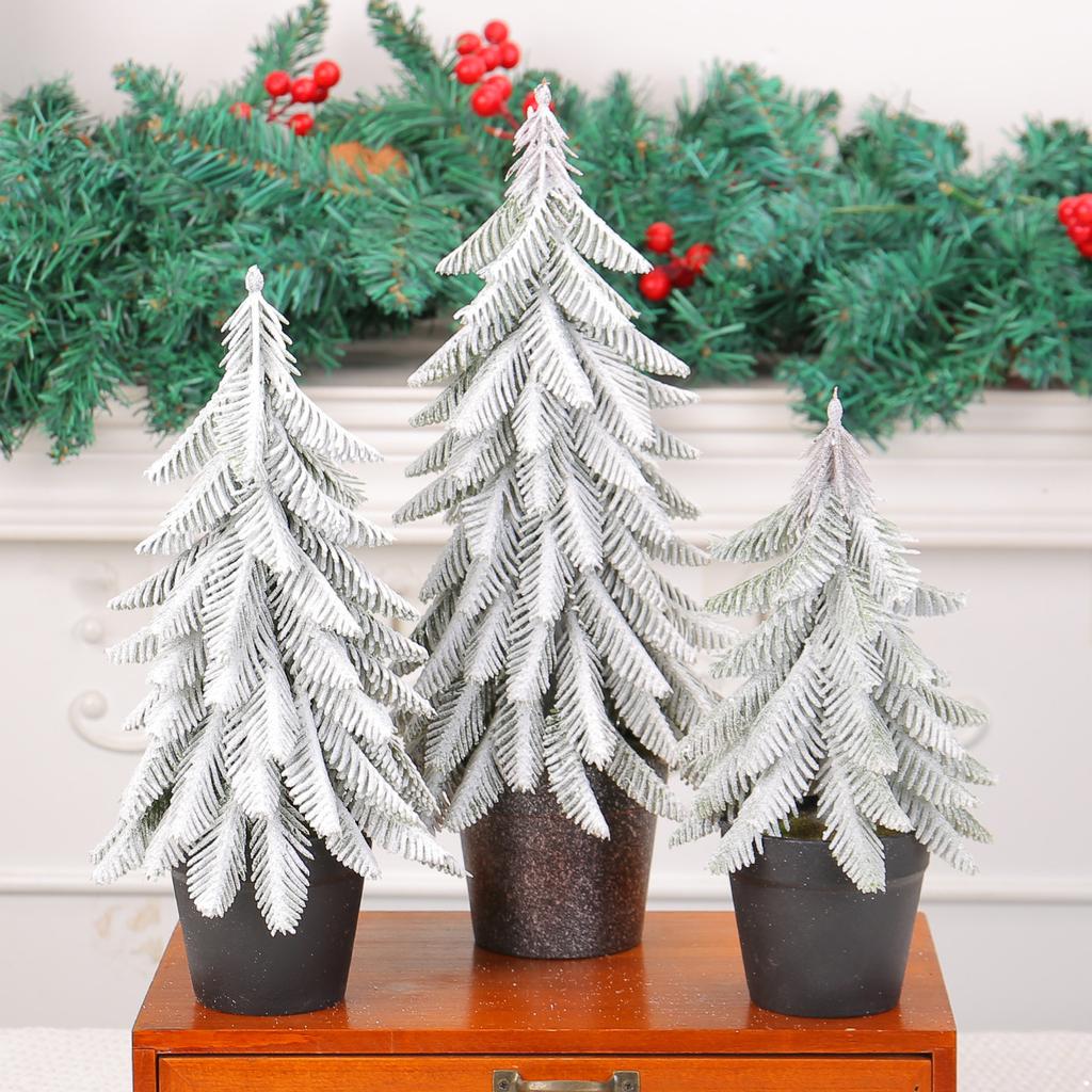 Mini table Christmas trees, Small size Christmas trees gift for kids and friends, desktop christmas tree, New year's tree decoration with snow