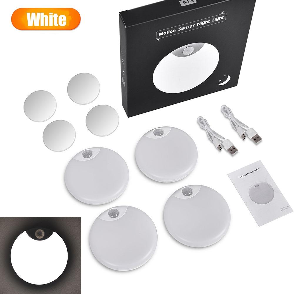 USB LED Night Lights with Switch Rechargeable Motion Sensor Light Inductor Lamp Kitchen Wardrobe Stairs Hallway Closet Bedroom