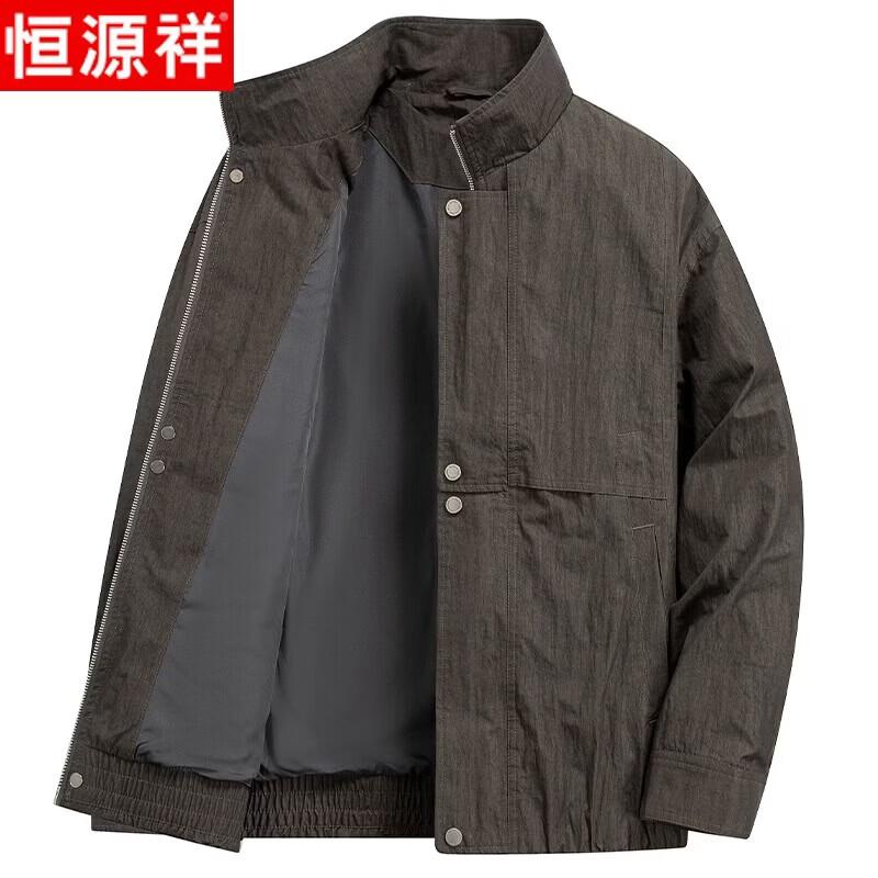 

Hengyuanxiang Men s Stand Collar Casual Jacket L