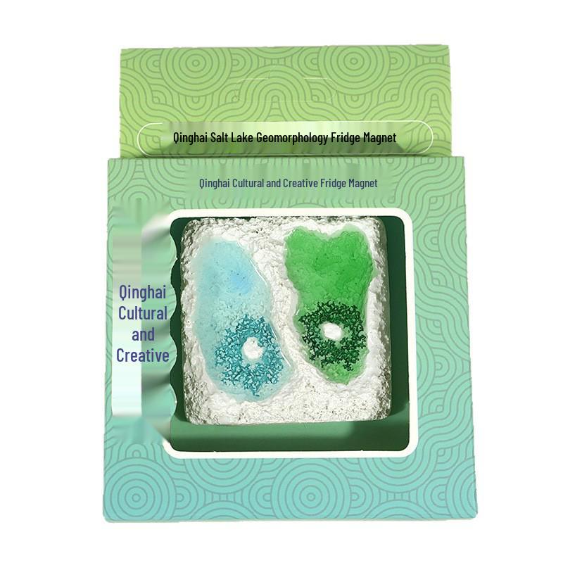 Love Heart Salt Lake Resin Magnet - Qinghai Cultural Travel Souvenir