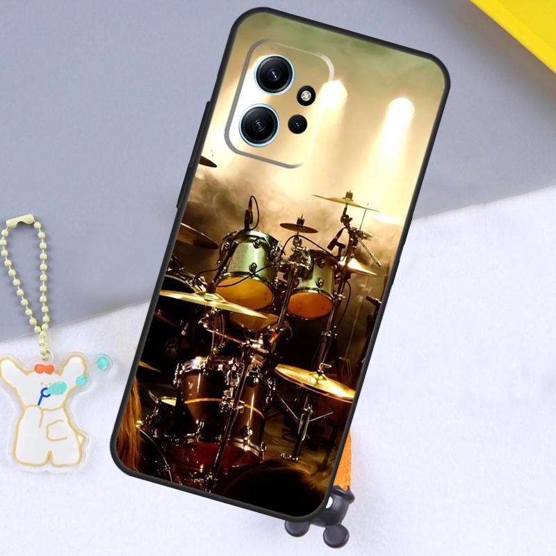 Musical Instrument Drum Case For Xiaomi Redmi Note 13 9 10 11 12 14 15 Pro Plus Cover For Redmi 15 C 14C 10C 12C 13C