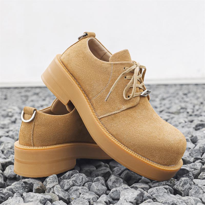 2024 new rhubarb leather shoes Japanese Mickey Derby shoes men's casual tooling trend single shoes 57321-J