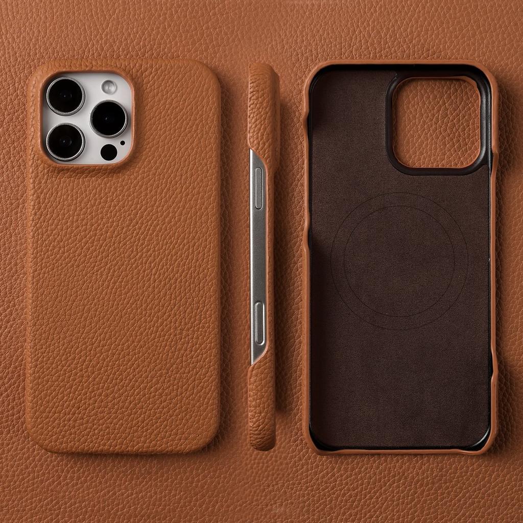 Премиальный магнитный чехол из натуральной кожи для iPhone 16 Pro Max 15 14 13 12 11 Беспроводная зарядка Магнитная крышка Magsafe Ударопрочный чехол