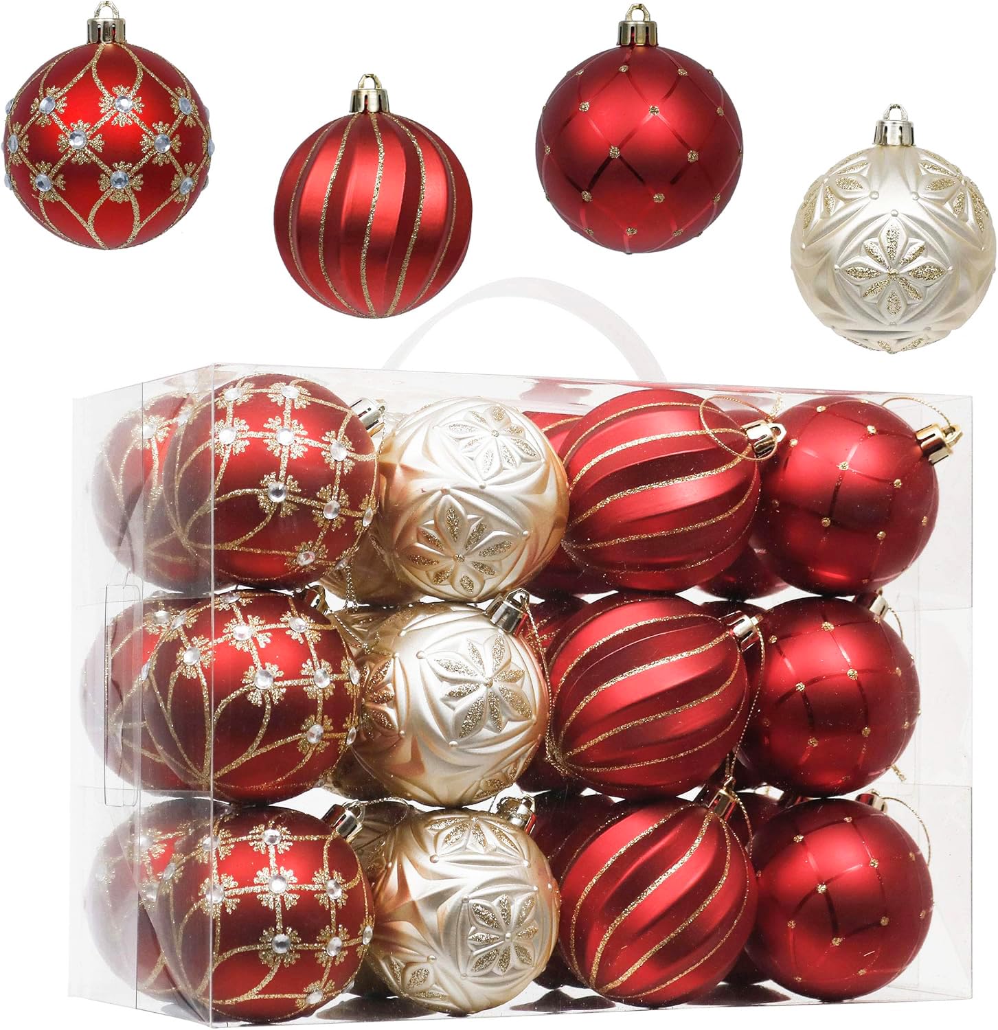 

Valery Madelyn Christmas Set of Christmas Tree Hanging Store Gorgeous Red Ornaments, Large, 7cm, 24, Decorations, Ornaments, Decorations, Proposals,