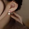 Fan-shaped Pearl Earrings, Niche Design Sense, Fashionable and Simple Stud Earrings, Women's Earrings.