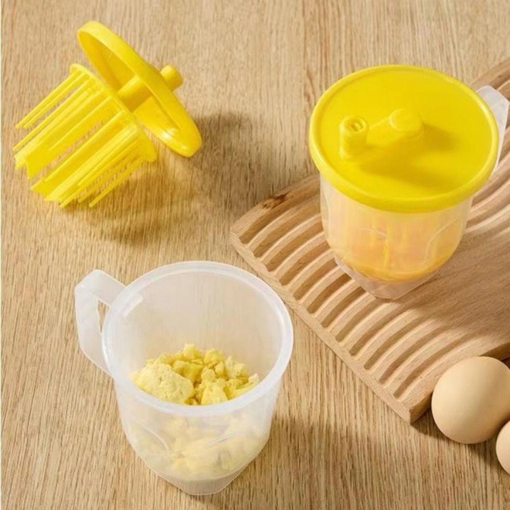 Microwave-Safe Egg Beater Measure Cup Non-Stick Quick Cooking Microwave Mixing Cup Hand-Cranked Operation Portable