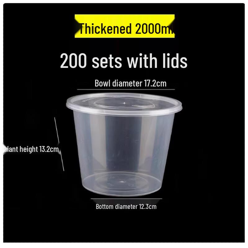 

Sanbilae Disposable Round Plastic Meal Prep Containers with Lids