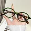 New Trendy Oval Frame Glasses Women Leopard Ins Sweet Cool Eyewear Vintage Brand Reading Computer Anti Blue Light Eyeglasses