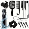 27Pcs Professional Hair Brush Set, Hair Styling Comb Kit with Continuous Spray Bottle, Scalp Massage Shampoo Brush for Salon
