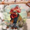 Rooster Metal Wind Chime - 2D Farmhouse Design for Garden, Patio & Balcony | Relaxing Wind-Activated Sounds | No Electricity Needed – Outdoor Decor