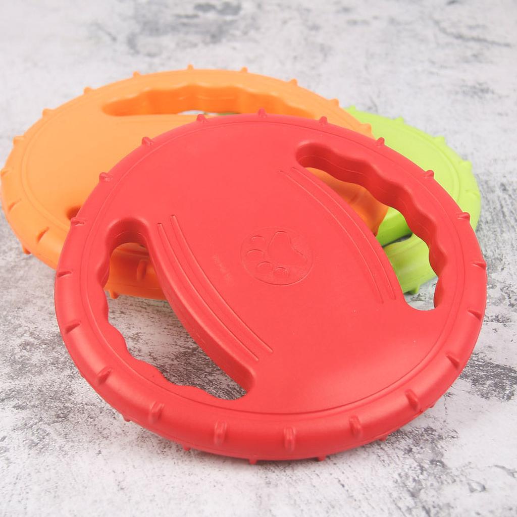 Pet Dog Flying Disc EVA Dog Training Ring with Double Handles Dog Flyer Toys Outdoor Activity Floating Fetch Toy