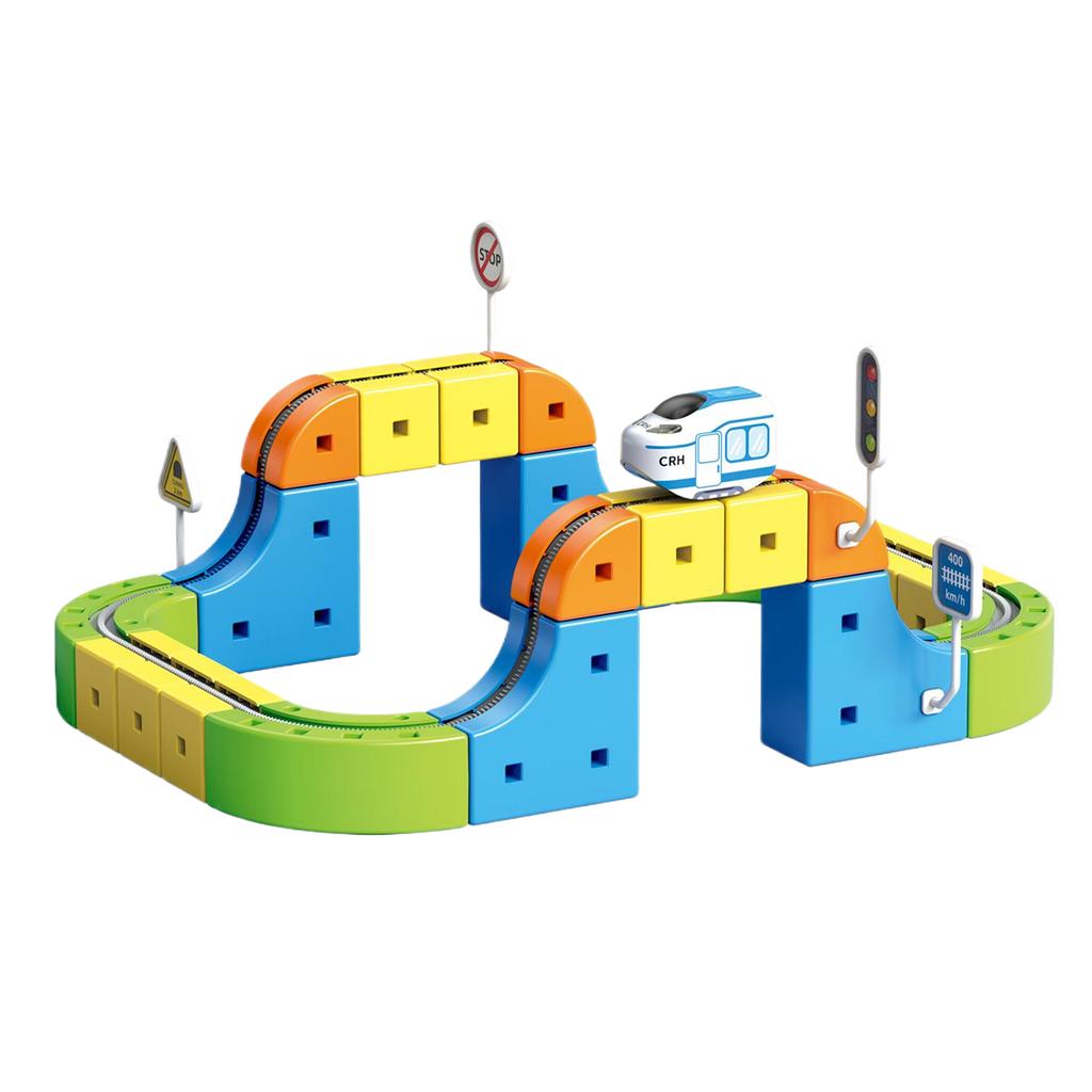 133PCS Magical Track Train Car Children Educational Electric Magnetic Levitation Train Track Cube DIY Building Toy Birthday Gift
