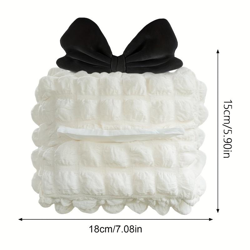 1pc Car Tissue Box, Creative Puffy Grid Car Multifunctional Seatback Tissue Drawer, Cute Decorative Car Tissue Holder