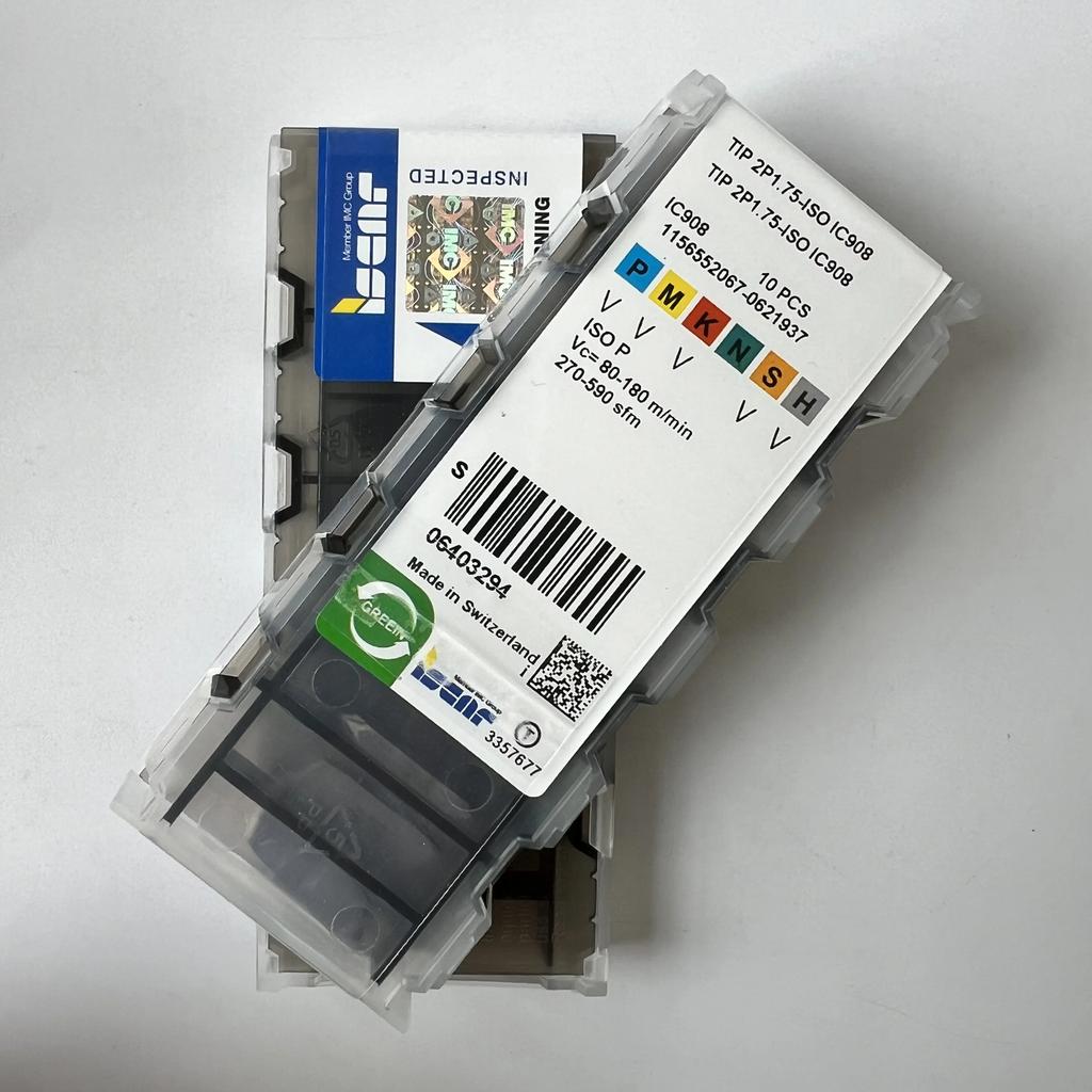 ISCAR / TIP 2P1.75-ISO IC908 / Industrial indexable Carbide Inserts 10 Pcs
