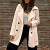 Turndown Collar Trench Women Coat Windbreaker Fitted Clothes Femme Loose Cloak Woolen Double-breasted Coat Outwear