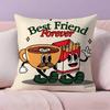 Retro Pop Cartoon Food Pillow Case Pillowcase Ultra Soft Skin Friendly Fabric Cloud Like Comfort & Concealed Zipper