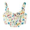 Women Floral Print Camisole Summer Fashion Streetwear Bohemian Bodycon Cropped Tops Retro Designer Irregular Tank Tops