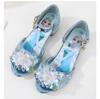 Girls' Crystal High-Heeled Sandals - Elsa Princess Style for Summer 2024